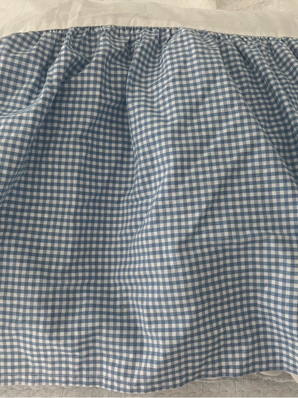 Pottery Barn Kids Blue Gingham Crib Skirt